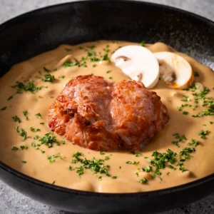 Kippenoesters in champignonsaus